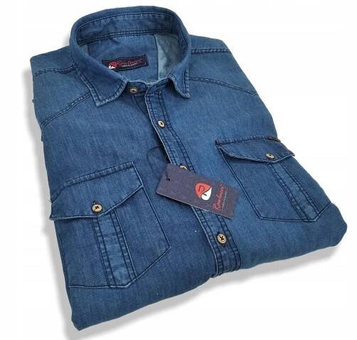 PÁNSKÁ DŽÍNOVÁ KOŠILE INDIGO JEANS 2026 L 41/42 Hlavní vzor bez vzoru