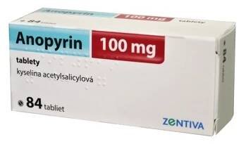 ANOPYRIN 100 mg 84 tabliet (Lieky na žily a cievy) - Jednodruhové