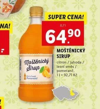 Lidl Moštěnický sirup nabídka