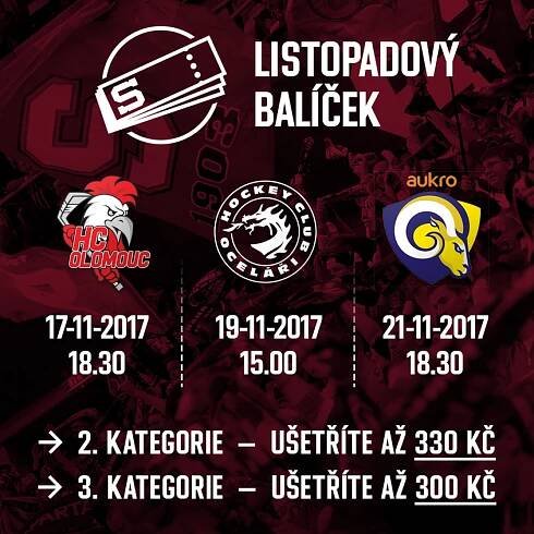 HC Sparta Praha » Třízápasový listopadový balíček je v prodeji