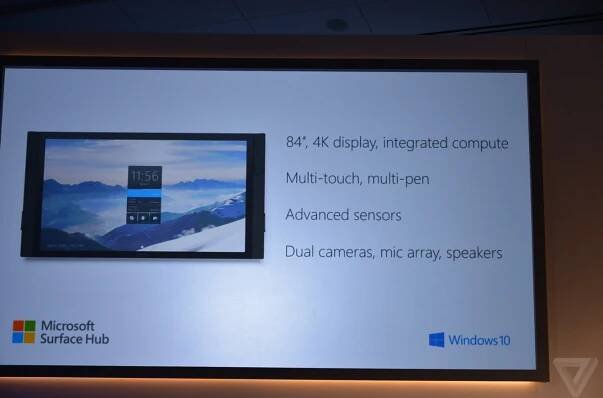 Microsoft announces 84-inch Surface Hub tailored for Windows 10