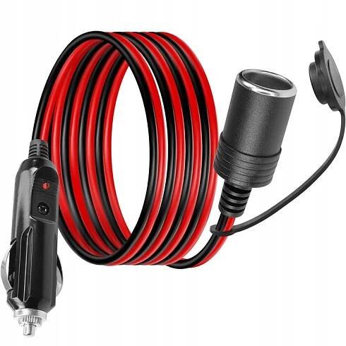 BEZPEČNOSTNÍ PRODLUŽOVACÍ KABEL DO AUTOMOBILOVÉHO ZAPALOVAČE, ADAPTÉR 4 M 12 V/24 V