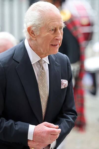 King Charles III smiles as he attends the celebrations for Commonwealth Day at Westminster Abbey on March 10, 2025 in London, England. 