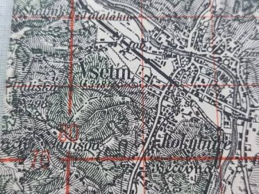 Stará vojenská mapa speciálka Vsetín  Morava Znak Voják Armáda - Staré mapy a veduty