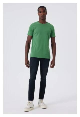 Pánské tričko Lee Cooper Twingos 6 Pique s kulatým výstřihem, zelené