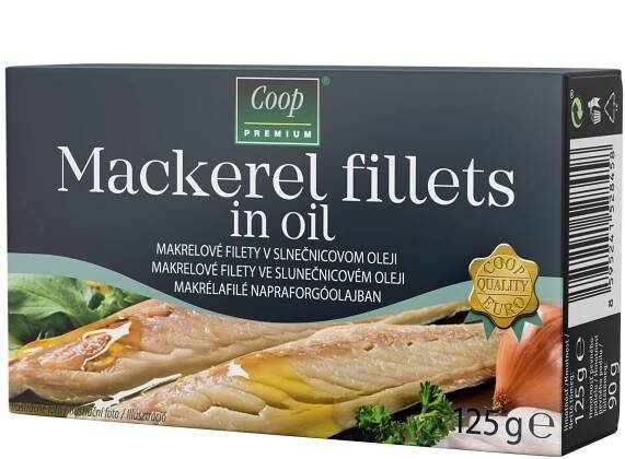 Makrelové filety ve slunečnicovém oleji – COOP Club 
