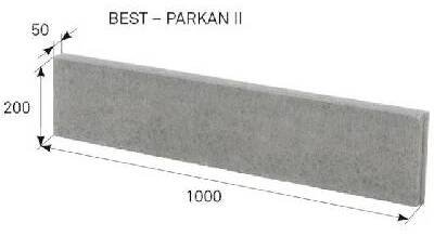 BEST PARKAN II 50x200x1000mm obrubník přírodní (45) | Betonové prvky obrubníky a palisády