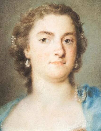 Venice, Ca' Rezzonico (Museo Del Settecento Veneziano, Art Museum) Portrait of Faustina Bordoni Hasse, 1731-1740, by Rosalba Carriera (1673-1757), pastel on paper, 47x35 cm