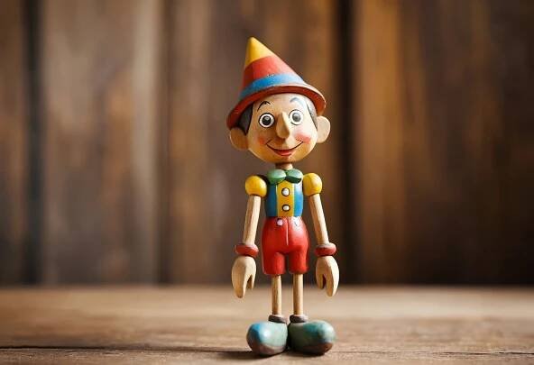 Bezplatný obrázek: Pinocchio, stará barevná dřevěná hračka
