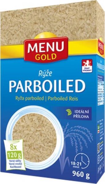 Menu Gold Parboiled rýže ve varných sáčcích, 8x 120 g