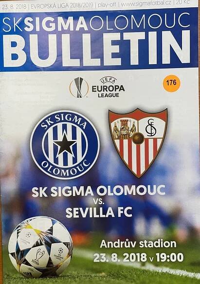 Bulletin oficiální program zápasu: SK Sigma Olomouc - Sevilla FC (23.8.2018) | Marken.cz - Knihy, dvd, ročenky a časopisy