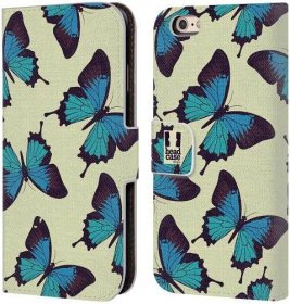 HEAD CASE Flipové pouzdro pro mobil Apple Iphone 6/6s Vzorkovaný motýl modrá