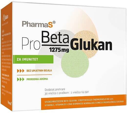 PharmaS Pro Beta Glucan, 1275 mg, 30 sáčků, denní podpora imunity