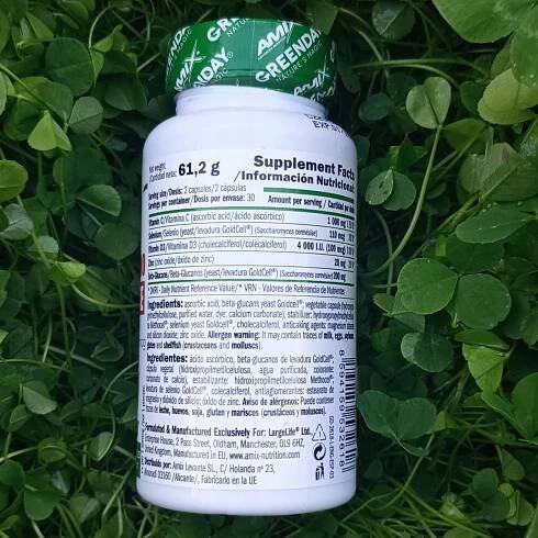 Vitamín C a D3 Selen Zinek Beta Glukan Zinc Selenium Podpora imunity Značka Greenday