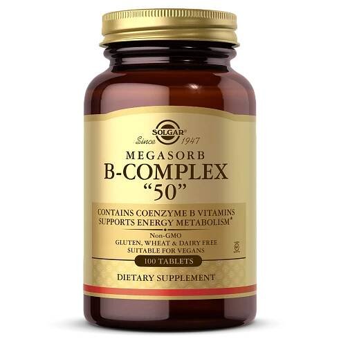 SOLGAR B-Complex 100 50 KAPSLÍ Vitamín B KOMPLEX vitamínů skupiny B veganů