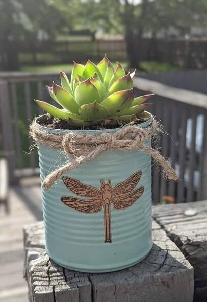 DIY Painted Tin Can Flower Pot
