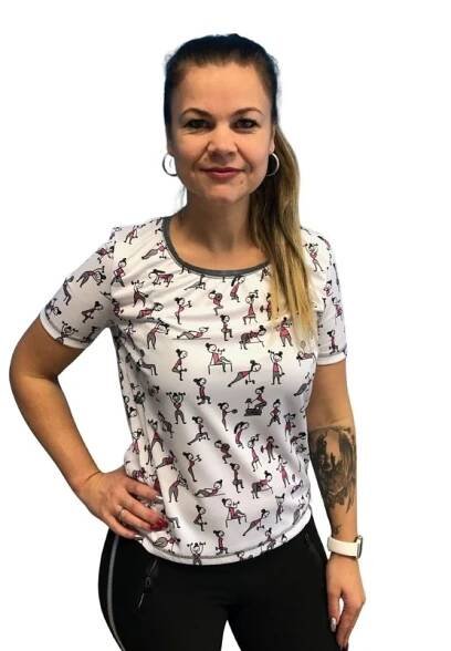 Dámské sportovní fitness tričko bílé, vel. L/XL