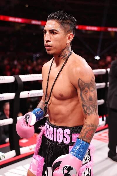 Mario Barrios fights during LIVE On Netflix: Jake Paul vs. Mike Tyson at AT&T Stadium on November 15, 2024 in Arlington, Texas.