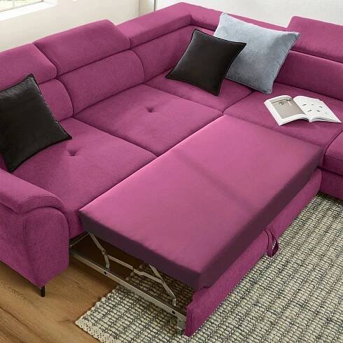 ROHOVÁ SEDAČKA, textil, magenta - magenta/černá, Design, kov/textil (277/237cm) - Stylife