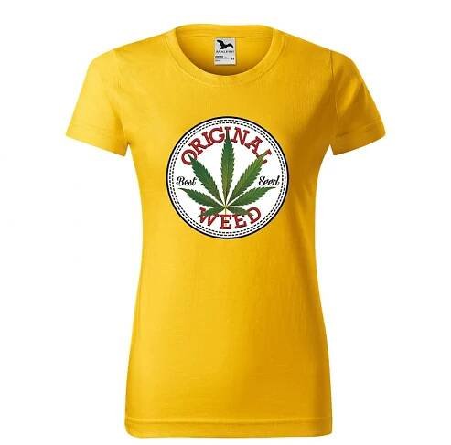 Dámské levné tričko s potiskem semínka trávy