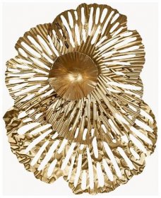 Kovová nástěnná dekorace Rosalie, Potažený kov, Zlatá, Š 24 cm, V 28 cm