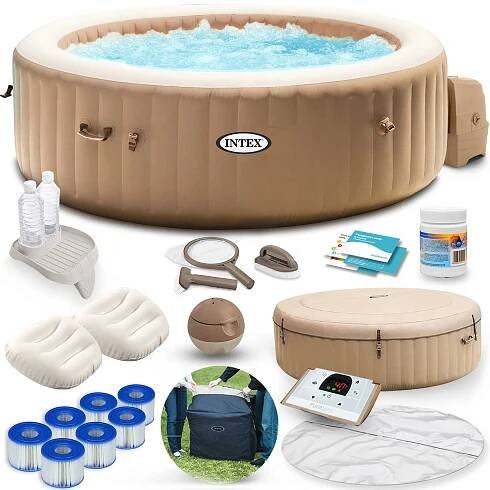 Nafukovací SPA s hydromasáží 216 x 71 cm 6 osob + prémiové příslušenství INTEX 284