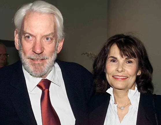 Donald Sutherland and Francine Racette attend the 10th anniversary party of Federico Fellini's death at the Guggenheim Museum October 30, 2003 in New York City. 