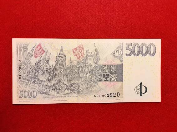 5000 Kč 2009, série C01, UNC - vzácná první série