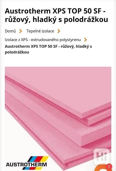 Extrudovaný polystyren 80mm s drážkou  - foto 1