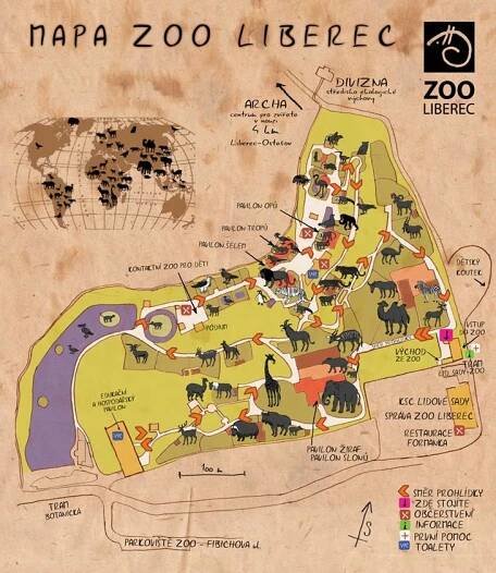 Mapa ZOO - Liberec