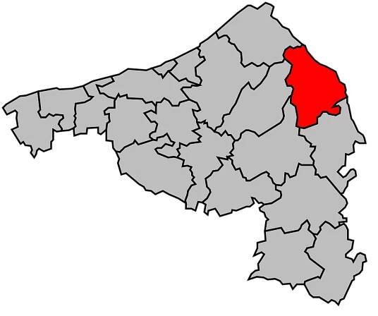 Kanton na mapě arrondissementu Dieppe