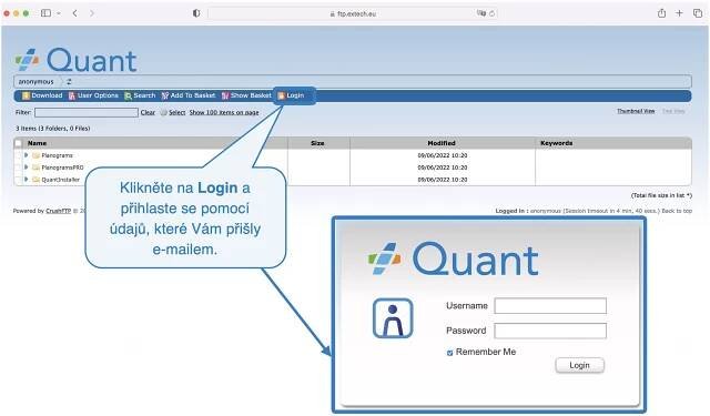 CSV/FTPS Úvod a přihlášení | Manuál | Quant - Inteligentní platforma pro retail