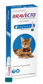 Bravecto Cat M, spot-on roztok pre stredne veľké mačky (od 2,8 do 6,25 kg), 250mg