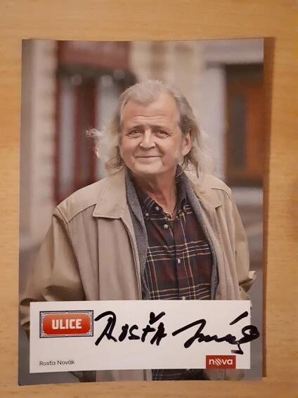 Novák Rostislav st herec, fotografie s originálním autogramem ULICE