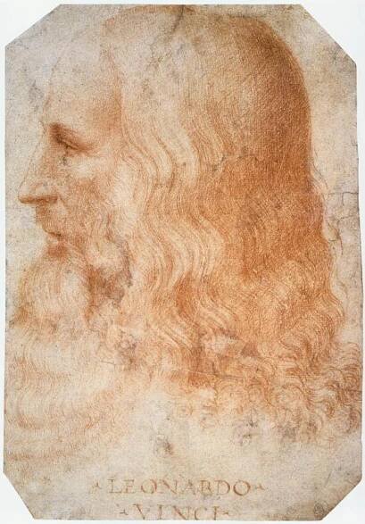 Francesco Melzi, Ritratto di Leonardo da Vinci (1510 circa; sanguigna su carta, 275 x 190 mm; Windsor, Royal Collection)
