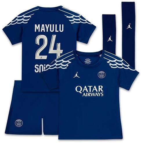 Tenue Fourth Stadium PSG Jordan 2024-25 - Jeune Enfant avec flocage D.Doué 14