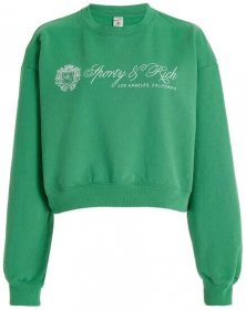 Sporty & Rich + Regal Cotton Cropped Sweatshirt