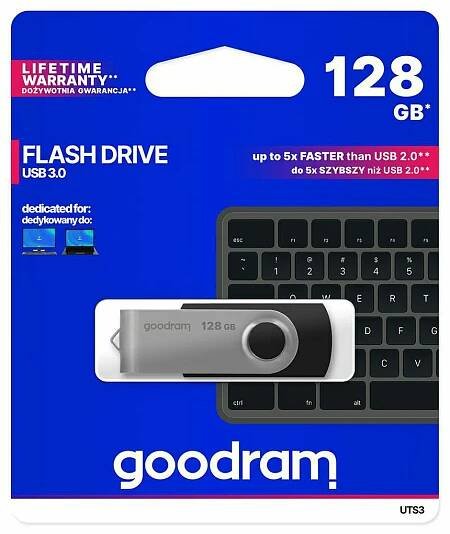 Pendrive 128 Gb Usb 3.2 Gen 1 UTS3 Goodram černý