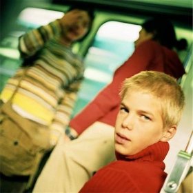 preteen tube - Teenagers in train, blurred backbround Stock Photo - Premium Royalty-Free, Code: 632-01137063