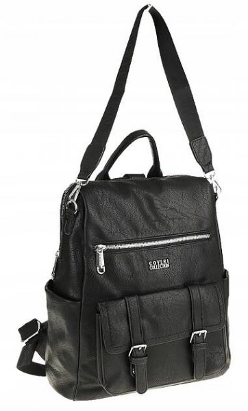 Coveri Collection Městská dámská kabelka Aktovka Batoh 2v1 CC80343 Black