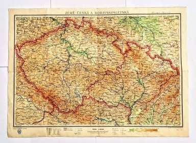 Stará mapa "země Česká a Moravskoslezká" - mapa je z roku 1945  - Staré mapy a veduty