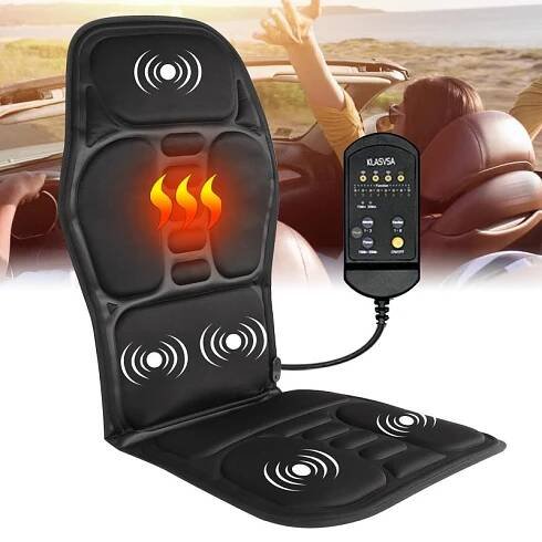 KLASVSA Elektrický masážní přístroj zad Polštář Vibrátor Domácí Auto Kancelář Krk Bederní Pas Úleva od bolesti Sedací podložka Relax Mat