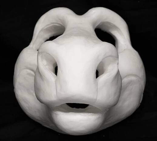 Raptor foam head base for costumes, mascots and fursuits.