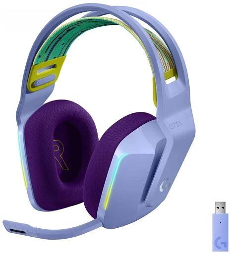 Logitech G733 LIGHTSPEED Wireless RGB Gaming Headset LILAC