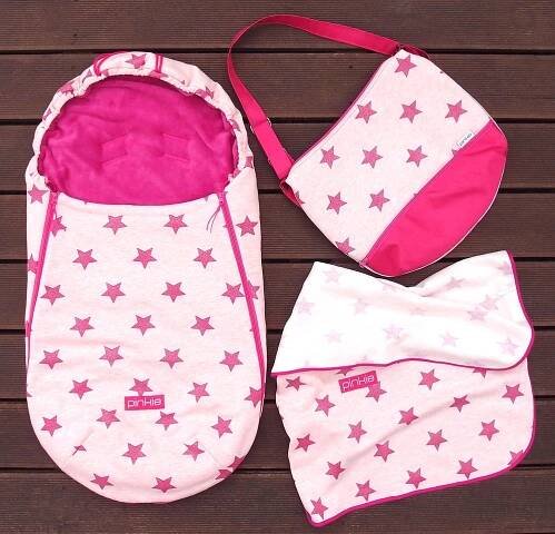 Dětská deka do postýlky, kočárku a autosedačky Pinkie - Stars/Pink - MimiNiki.cz