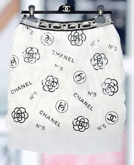 Chanel No. 5 Feathered Skirt