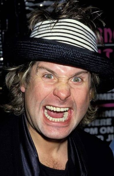 Ozzy Osbourne, mouth open.