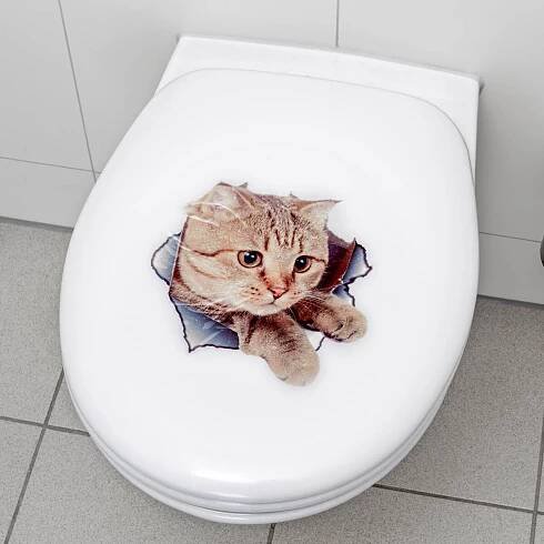 Samolepka na WC prkénko Kočka, 2 ks