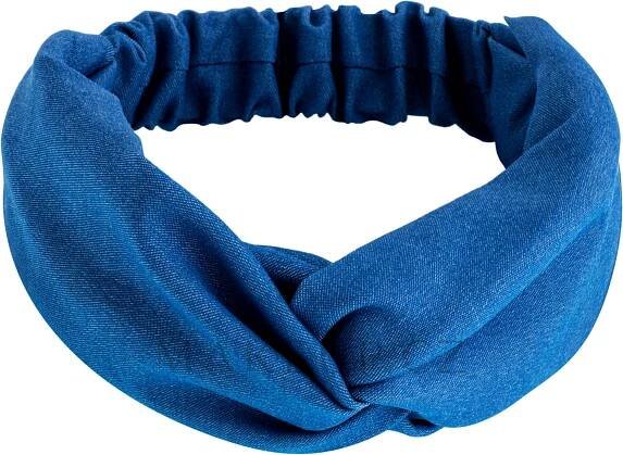 MAKEUP Hair Accessories - Čelenka, denimová vazba, modrá "Denim Twist"