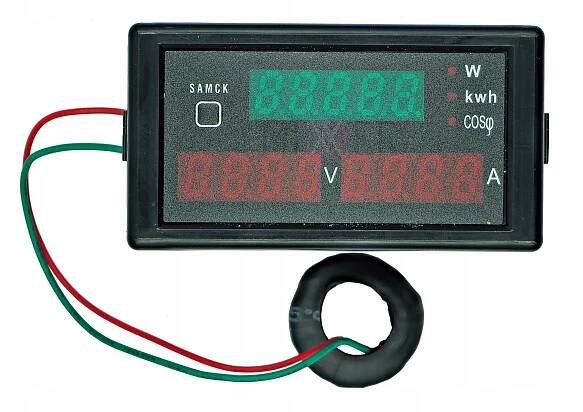 Měřič wattmetru Ampérmetr Voltmetr AC 100A